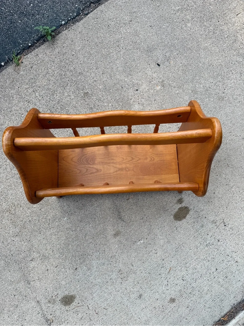 Vintage Wooden Spindle Magazine Rack